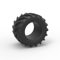 Small Diecast Tractor tire 14 Scale 1:25 3D Printing 508222