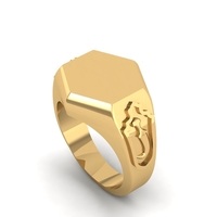 Small Hexagon Signet Ring R 188 3D Printing 508236