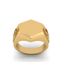 Hexagon Signet Ring R 188 - Thumbnail 2