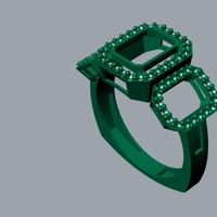 Amethyst Diamond Three stone Ring R 189 - Thumbnail 6