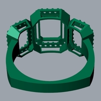 Amethyst Diamond Three stone Ring R 189 - Thumbnail 8