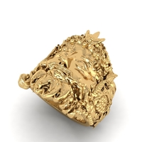 Small Zeus Greek God Head Ring R 187 3D Printing 508295