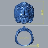 Zeus Greek God Head Ring R 187 - Thumbnail 4