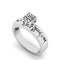 Small Engagement Diamond Ring R 186 3D Printing 508343