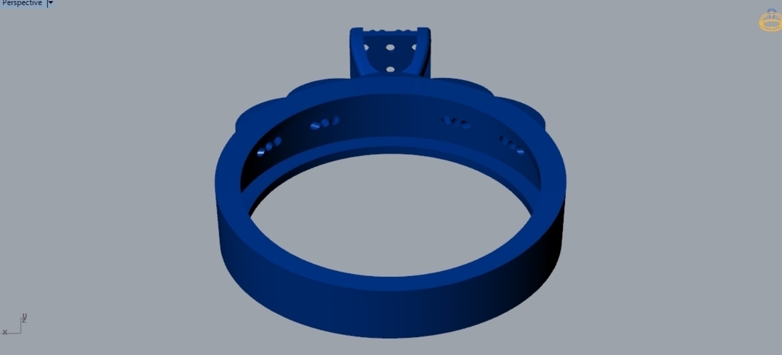 Engagement Diamond Ring R 186 3D Print 508349