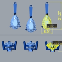 Pear Shape Diamond Pendant and Earring Set S 19 - Thumbnail 5