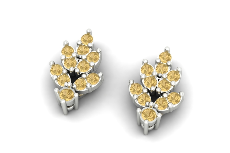 Leaf Diamond Earring E 16 3D Print 508398