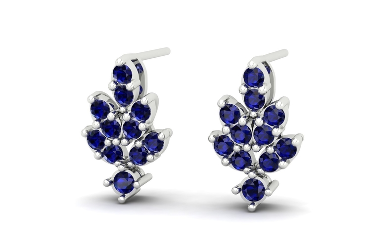 Leaf Diamond Earring E 16 3D Print 508399