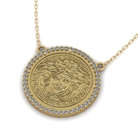 Small Coin Bezel Diamond Pendant 065 3D Printing 508405