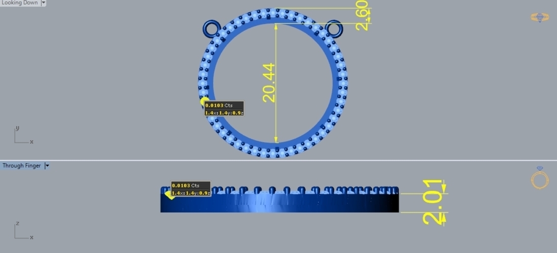 Coin Bezel Diamond Pendant 065 3D Print 508408