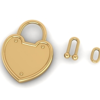 Heart Lock Pendant P 060 - Thumbnail 3