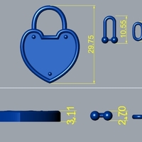 Heart Lock Pendant P 060 - Thumbnail 4