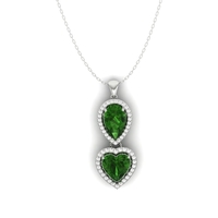 Heart And Pear Ruby Diamond Pendant P 059 - Thumbnail 2