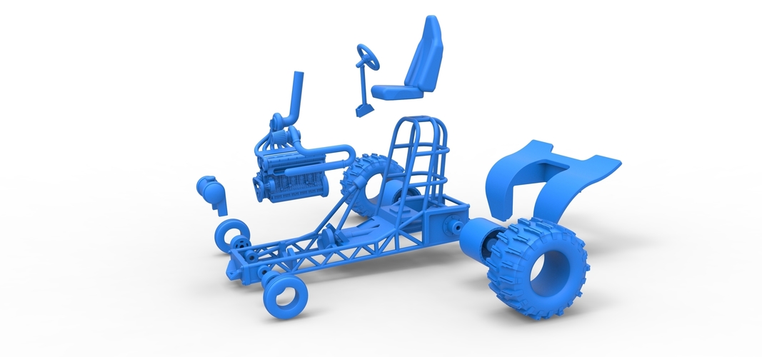Diecast Mini Rod pulling tractor 8 Scale 1:25 3D Print 508480