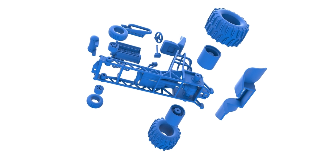 Diecast Mini Rod pulling tractor 8 Scale 1:25 3D Print 508481