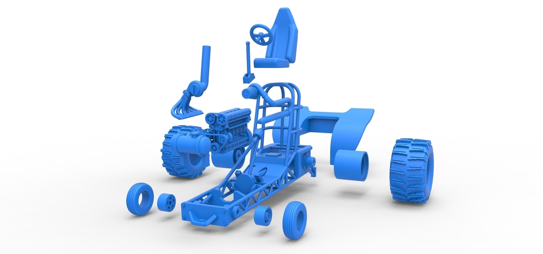 Diecast Mini Rod pulling tractor 8 Scale 1:25 3D Print 508483
