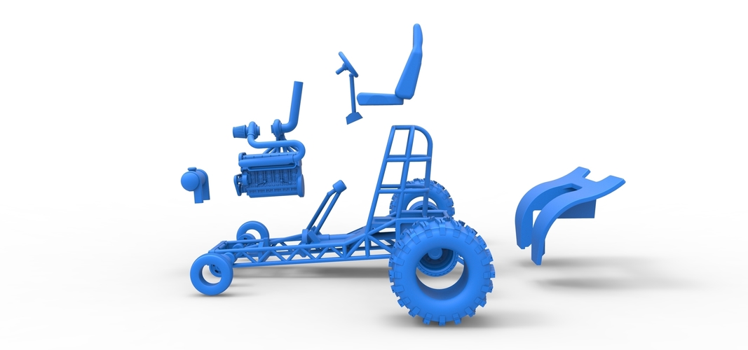 Diecast Mini Rod pulling tractor 8 Scale 1:25 3D Print 508484