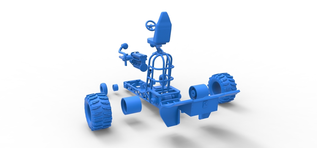 Diecast Mini Rod pulling tractor 8 Scale 1:25 3D Print 508486