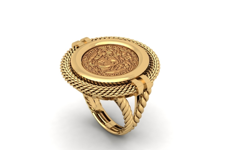 Coin Bezel Ring R 178 3D Print 508492