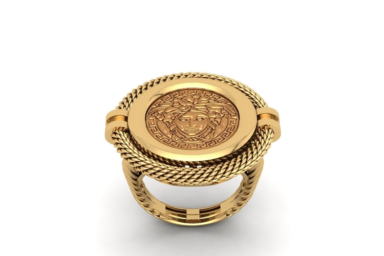 Coin Bezel Ring R 178 3D Print 508493