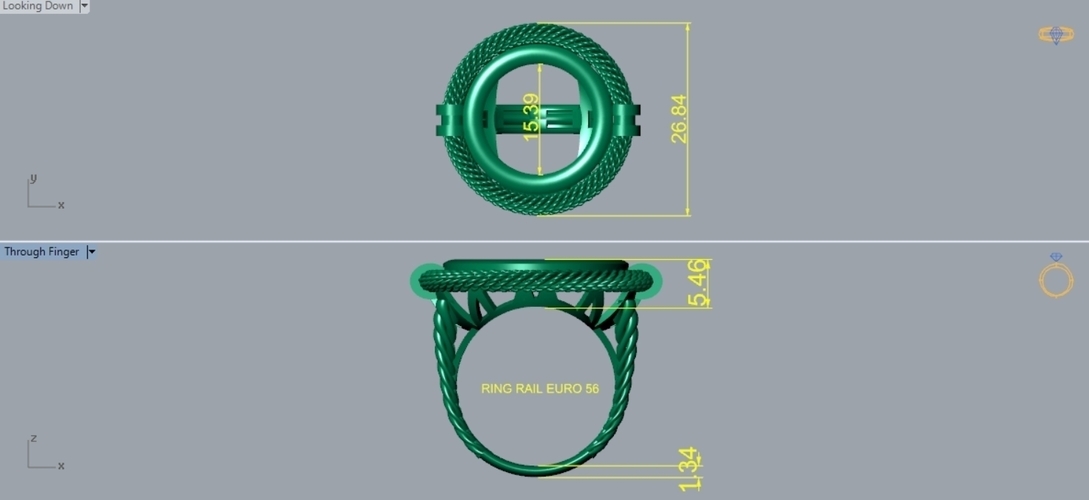 Coin Bezel Ring R 178 3D Print 508495