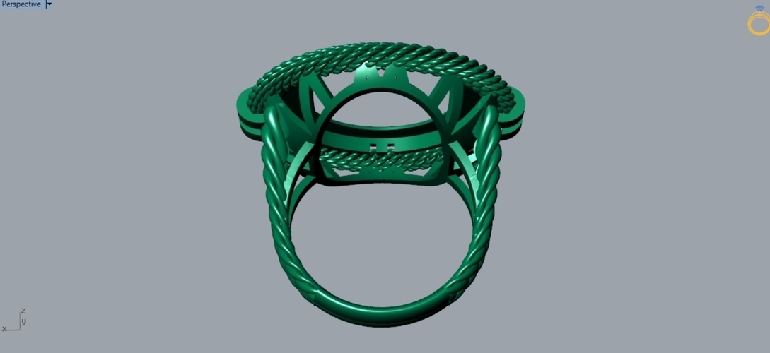 Coin Bezel Ring R 178 3D Print 508498