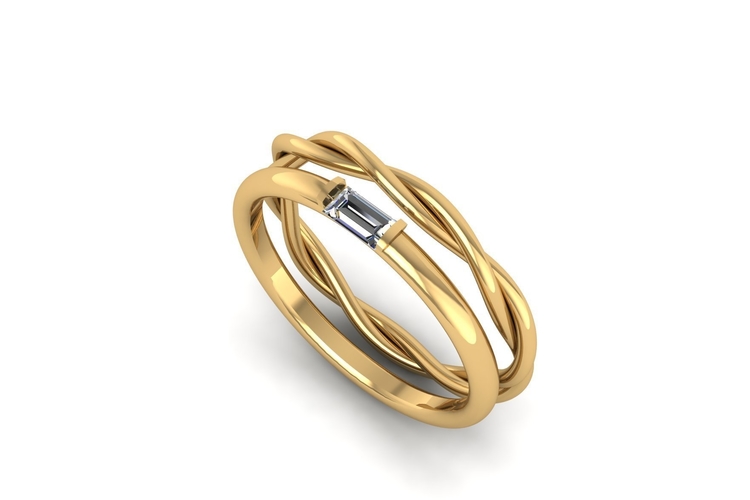 Baguette Ring R 182 3D Print 508507