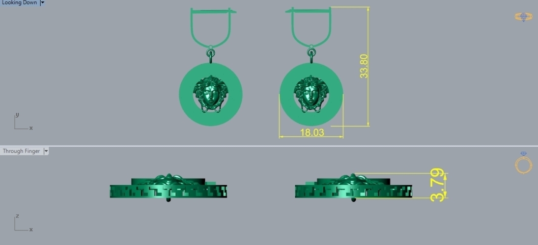 Medusa Earring E 15 3D Print 508528