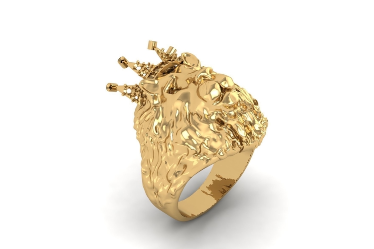 Lion Signet Ring R 181 3D Print 508535