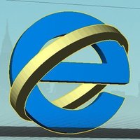 Small Microsoft Internet Explorer icon (dual) 3D Printing 50855