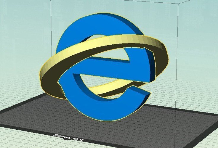 Microsoft Internet Explorer icon (dual) 3D Print 50856
