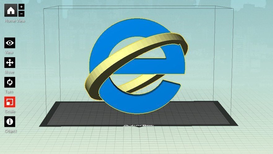 Microsoft Internet Explorer icon (dual) 3D Print 50857