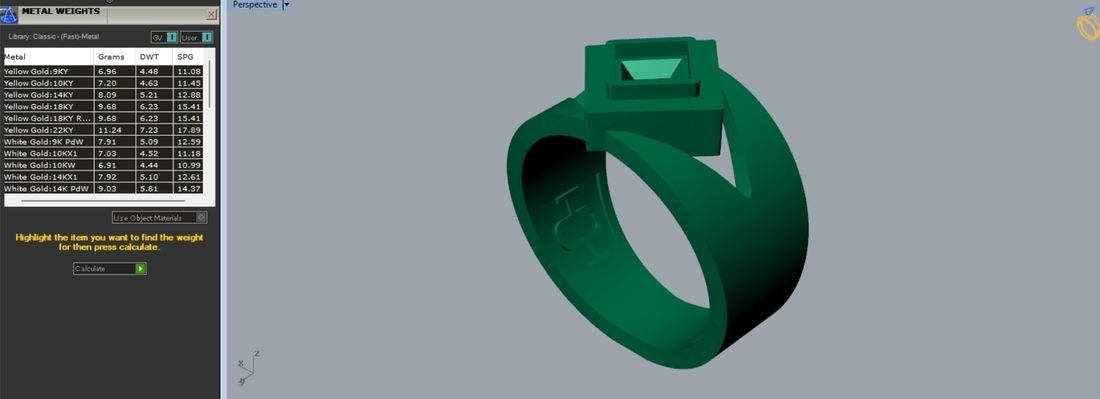 Square Sapphire Ring R 179 3D Print 508673