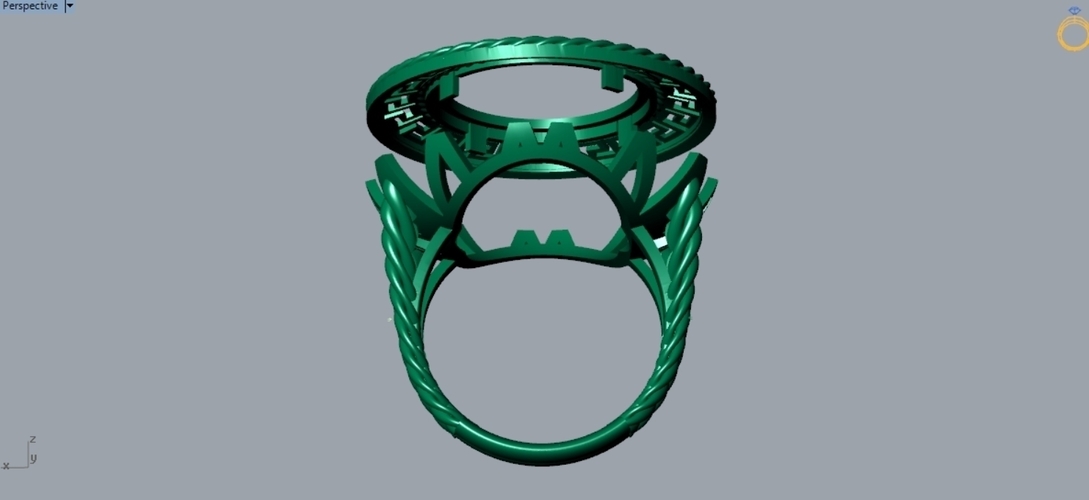 Coin Bezel Ring R 177 3D Print 508684