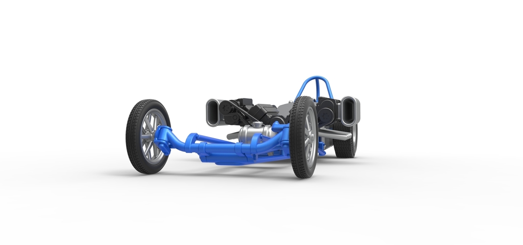 Front engine dragster with double supercharged V8 Scale 1:25 3D Print 508697
