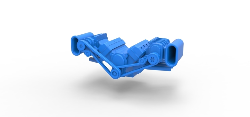 Engine V8 with double supercharger Version 5 Scale 1:25