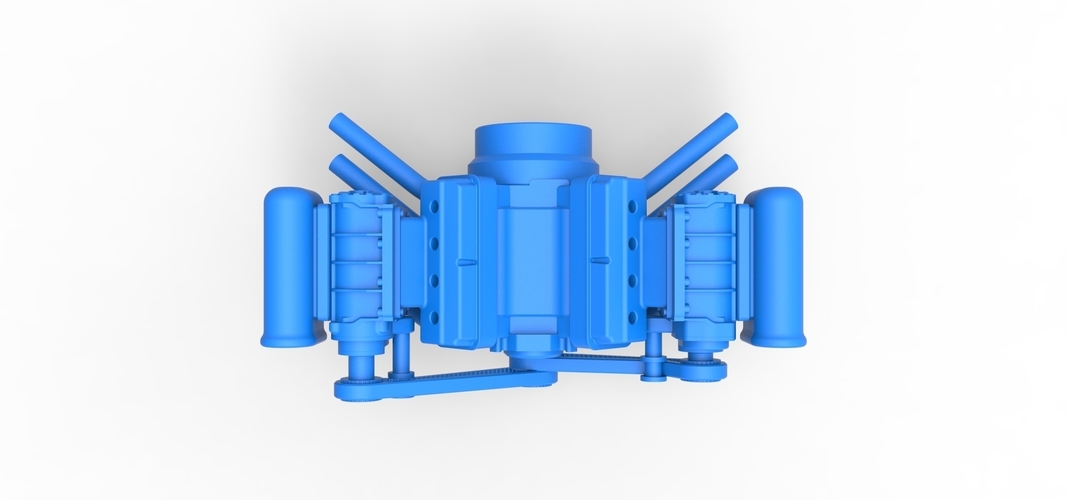 Engine V8 with double supercharger Version 5 Scale 1:25 3D Print 508719