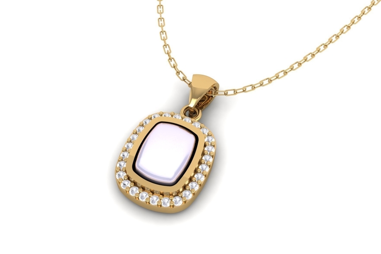 Pearl and Diamond Pendant P 069 3D Print 508861