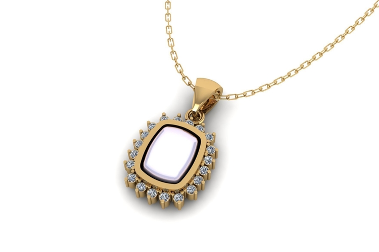 Pearl and Diamond Pendant P 070 3D Print 508869