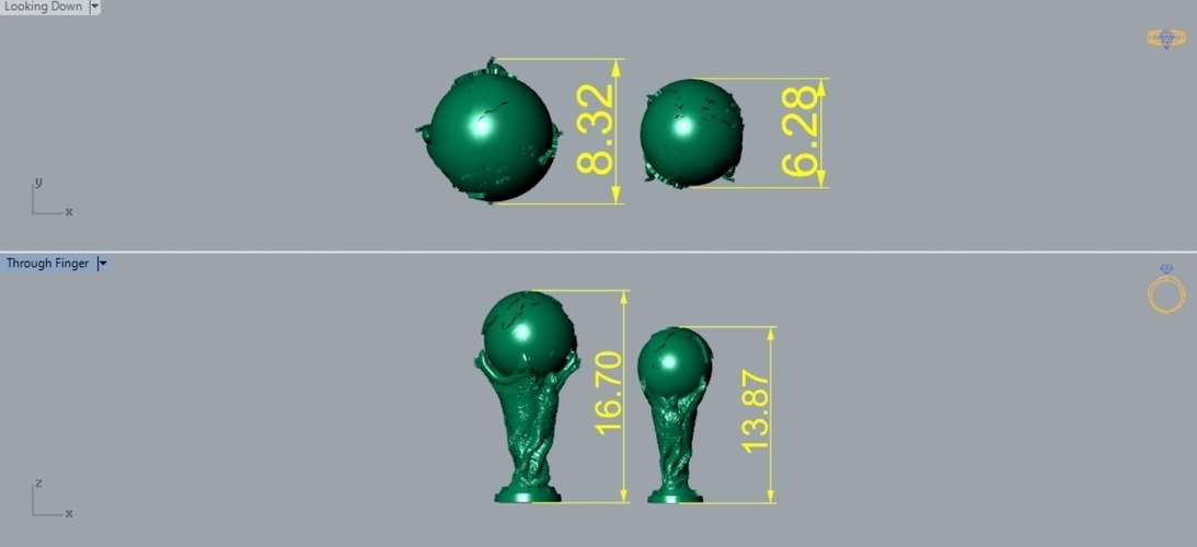 World Cup Trophy Pendant P 064 3D Print 508933