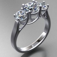 Small Diamond Ring 3D Printing 509