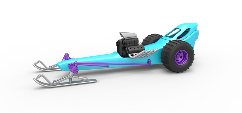 Front engine old school snow dragster Scale 1:25