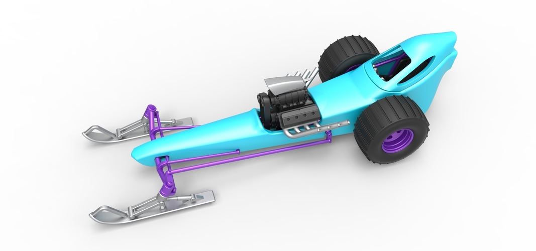 Front engine old school snow dragster Scale 1:25 3D Print 509031