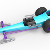 Front engine old school snow dragster Scale 1:25 - Thumbnail 3