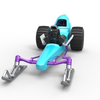 Front engine old school snow dragster Scale 1:25 - Thumbnail 4