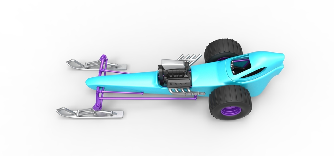 Front engine old school snow dragster Scale 1:25 3D Print 509037