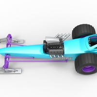 Front engine old school snow dragster Scale 1:25 - Thumbnail 9