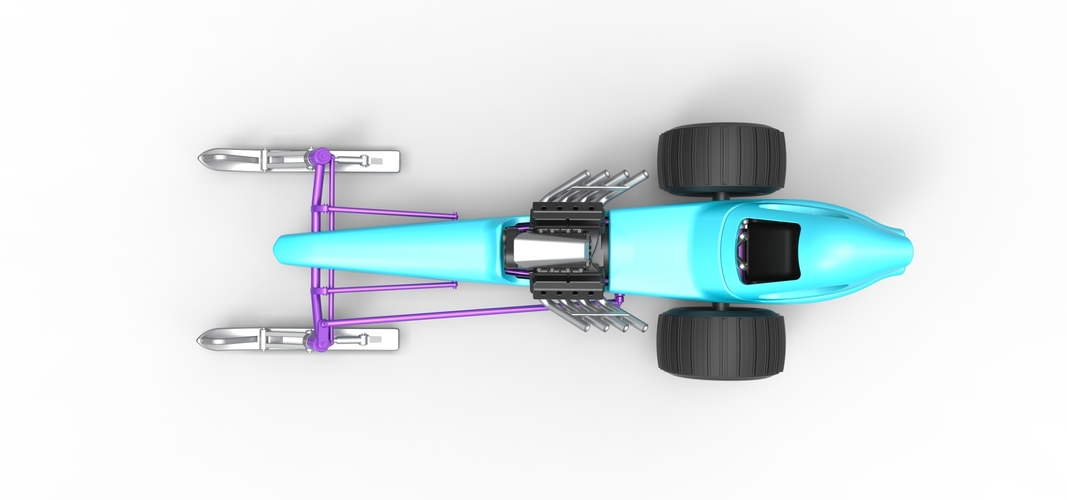 Front engine old school snow dragster Scale 1:25 3D Print 509038