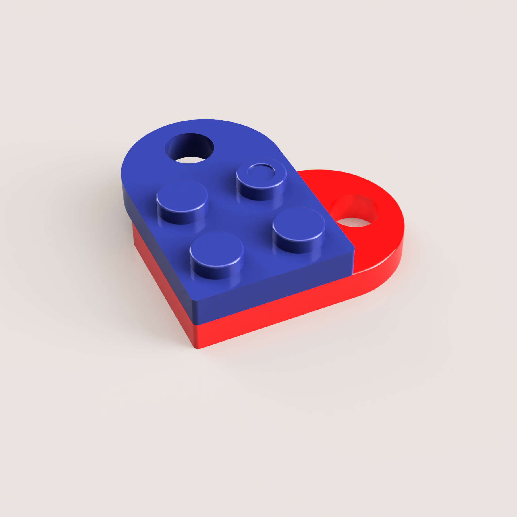 3D Printed LEGO HEART by YOKA3DD