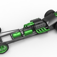 Front engine old school dragster with V8 Version 2 Scale 1:25 - Thumbnail 3